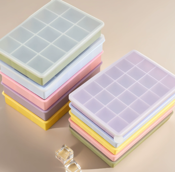 硅胶冰格带盖方形冰格15格24格家用冰块模具无异味易脱模制冰盒子