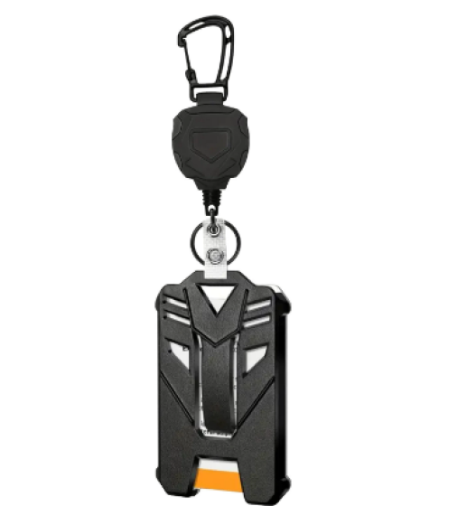 塑料登山扣重型机甲款大容量ID工作吊牌卡套配可高弹力伸缩扣（款式二+卡套2（套装包好））
