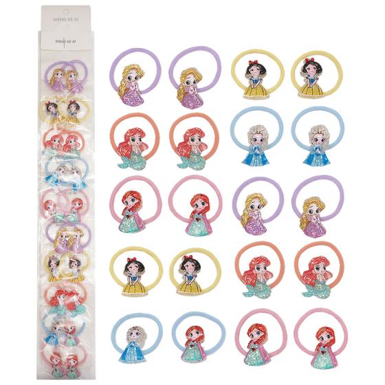 10PCS Disney Princess Hair Ties 14