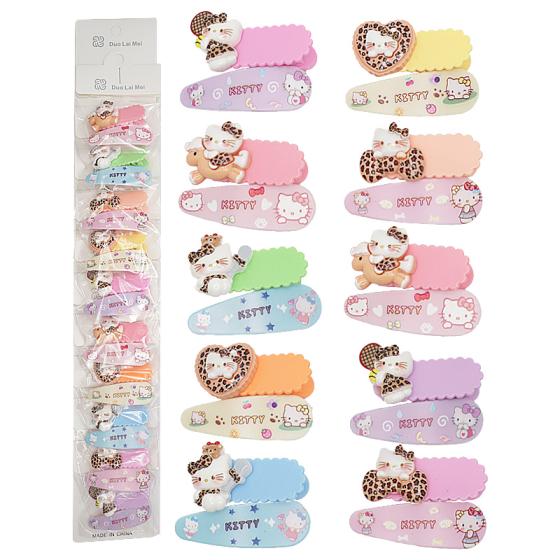 10PCS HelloKitty Heart Egg Clip Printed BB Clip Mixed