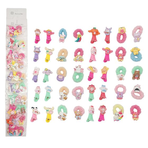 10PCS Sanrio Series Small Fuzzy Loop Clip Mixed