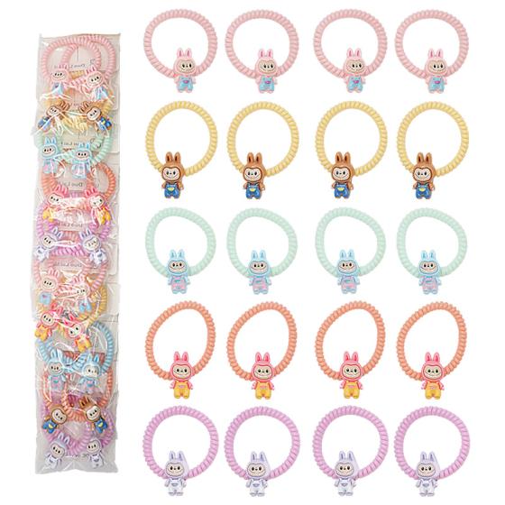 10PCS Labubu Series Telephone Wire Hair Ties