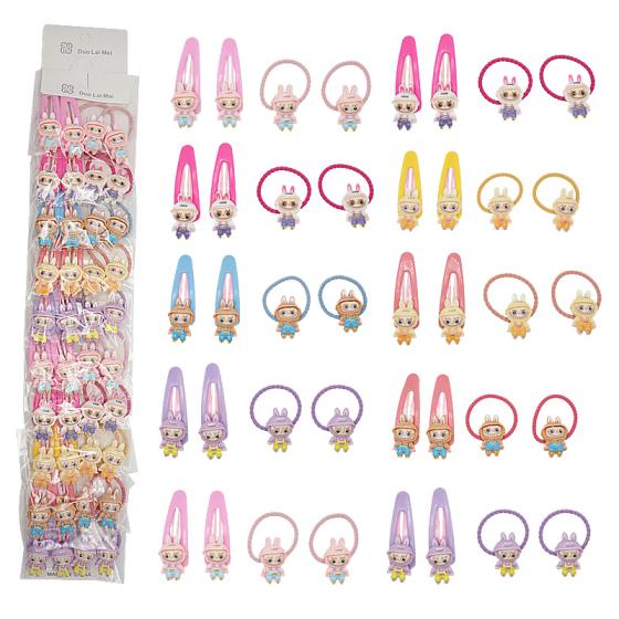 10PCS Large Labubu Small Hair Ties BB Clip Mixed