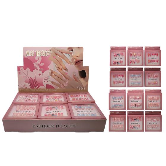 12PCS Rhinestone Nail Tips 10