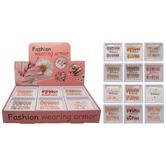 12PCS Photo Frame Nail Tips with Rhinestones 1