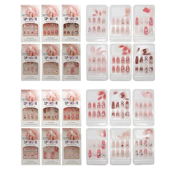 12PCS Nail Tips with Rhinestones 16