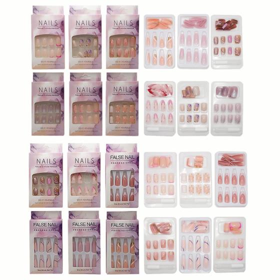 12PCS Press-on nails Set 4