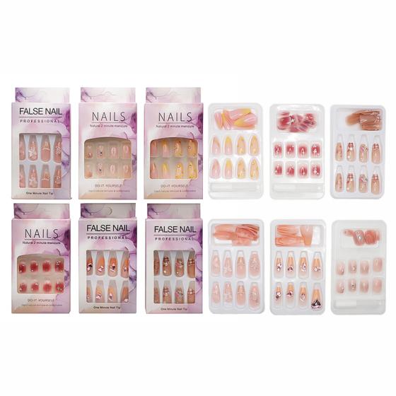 6PCS Bling-bling Press-on nails Set 6