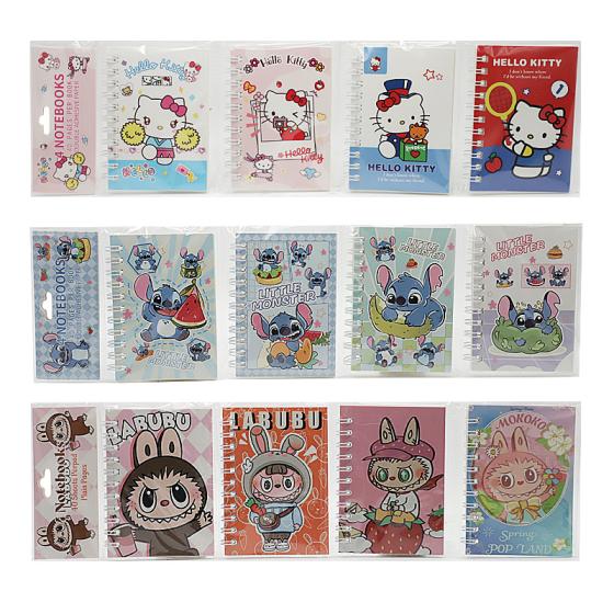 12PCS Sanrio&Labubu&Stitch notebook set