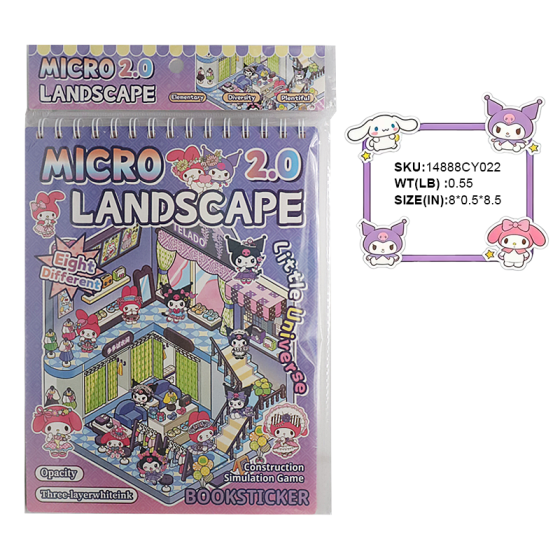 1PCS XAE Mini World Scenic Book Sanrio