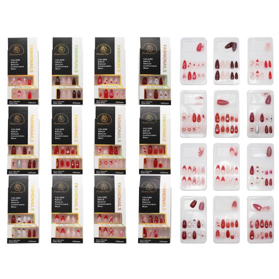 12PCS Printed Nail Tips 002
