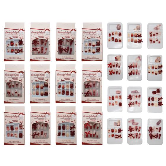 12PCS Rhinestone Nail Tips 010