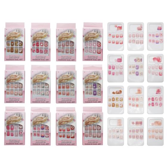 12PCS Rhinestone Nail Tips 011