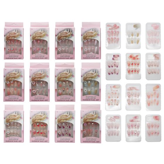 12PCS Rhinestone Nail Tips 013