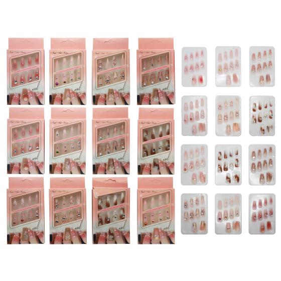 12PCS Rhinestone Nail Tips 015