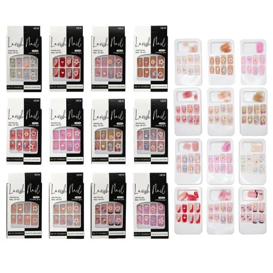12PCS Rhinestone Nail Tips 019