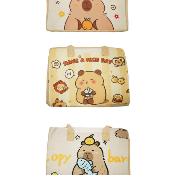 3PCS Kawaii Capybara Felt Bag Set Style 04