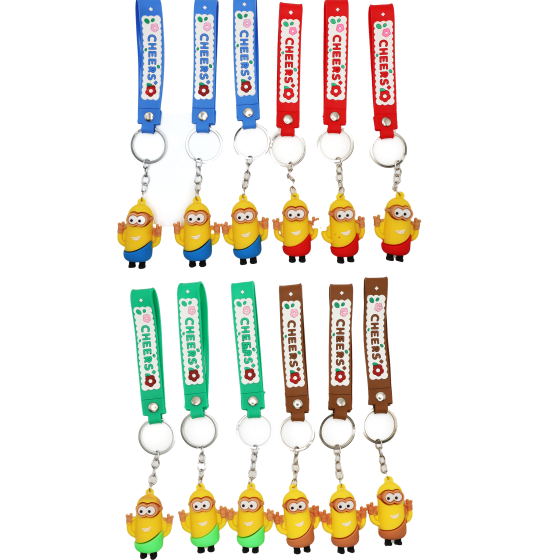 12 Pieces Cartoon Minions Character Key Chains02