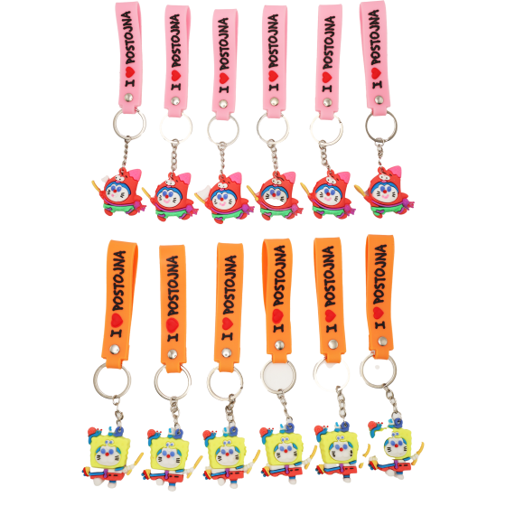 12PCS Doraemon Keychains Set
