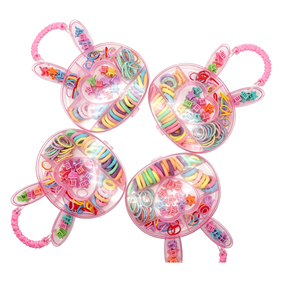 4PCS Bunny Ear Handheld Box Hair Accessories Set