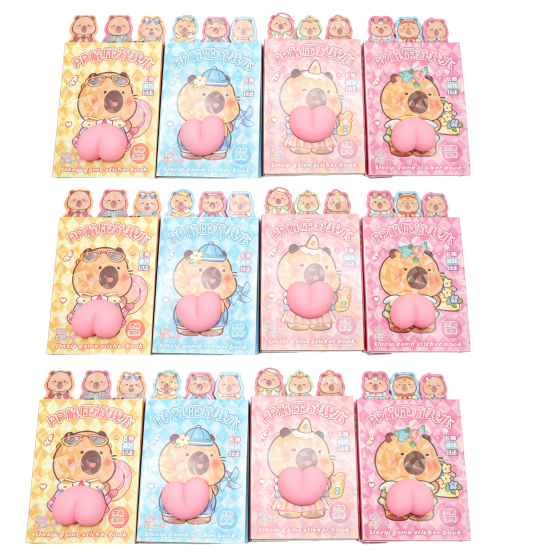 12PCS Capybara PP Stress Relief Game Book Set