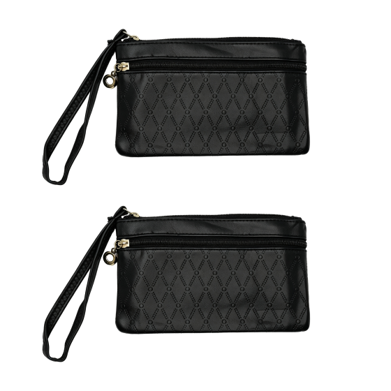 2pcs Embossed Zipper Mini Square Bag Set01