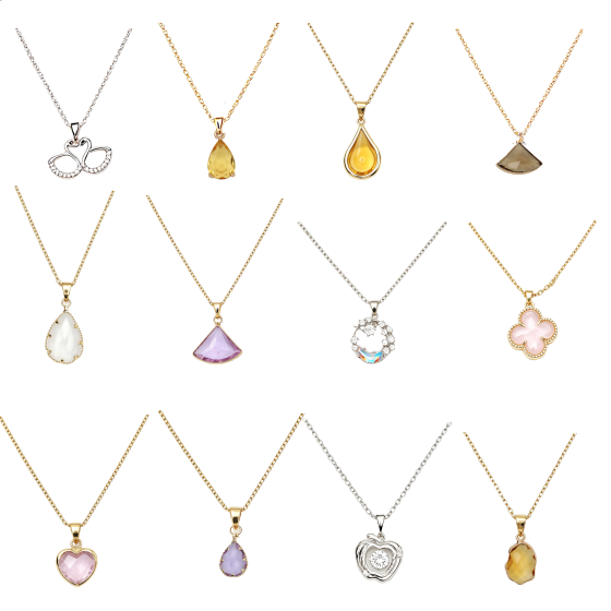 12PCS Gemstone Necklace Set 39