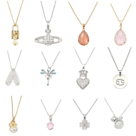 12PCS Gemstone Necklace Set 09