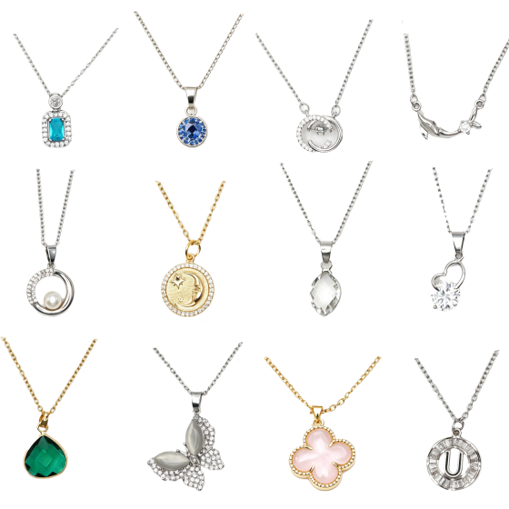 12PCS 宝石项链组合14