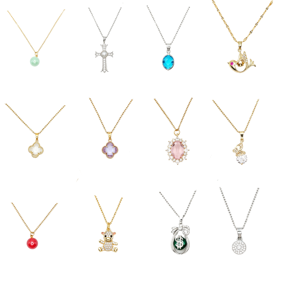 12PCS Gemstone Necklace Set 01
