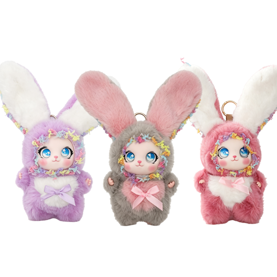 3Pcs Lulu Rabbit Plush Pendant Pack No.08