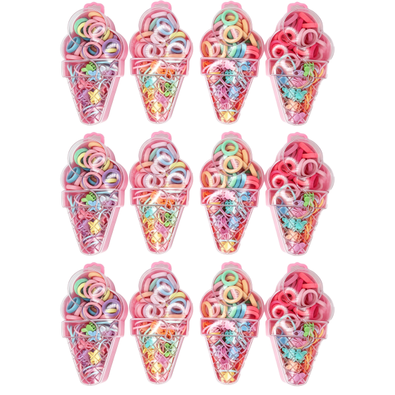12Pcs 4-Color Ice Cream Hair Set No.01