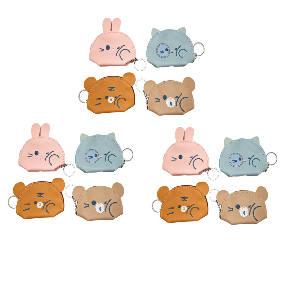 12PCS Squint Animal Coin Purse Set 01