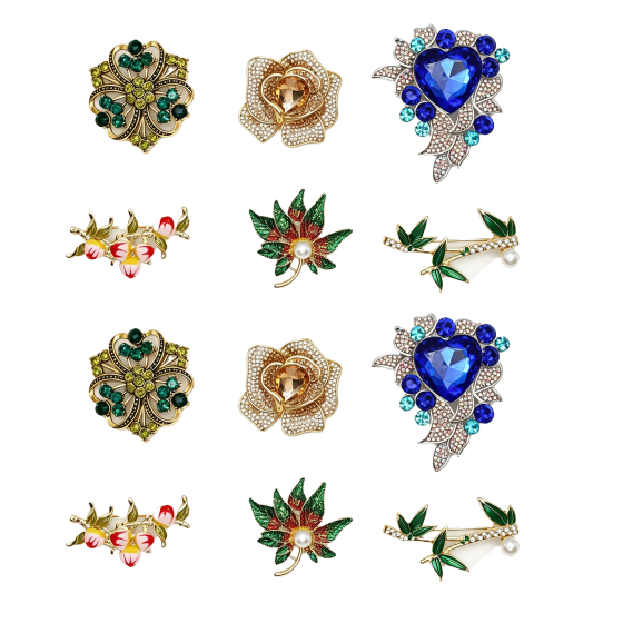 12PCS 胸针组合装06