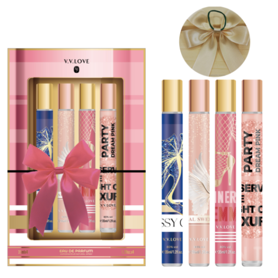4PCS Pink Bowknot Perfume set 11