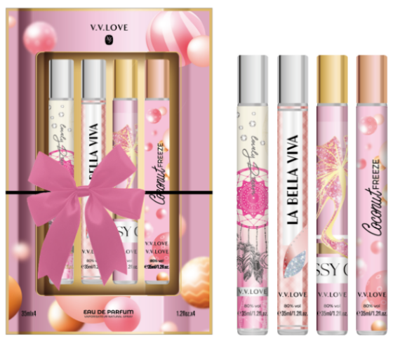 4PCS Pink Bowknot Perfume set 12