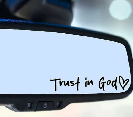 外贸Trust in god相信上帝车贴汽车后视镜贴纸 信仰耶稣英文贴纸