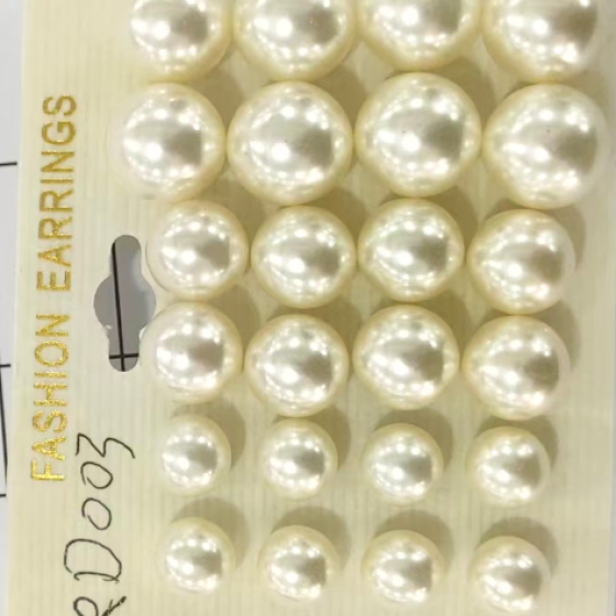 高亮白12对一卡耳钉百搭耳饰简约经典百搭大小号耳饰12对珍珠套装女