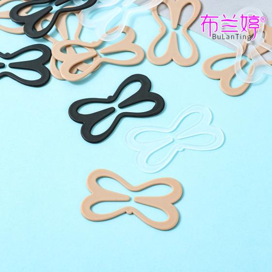 蜻蜓文胸防滑扣隐形美背免缝可拆溜肩好物防走光交叉塑料后背扣子（2黑2肤2透明）