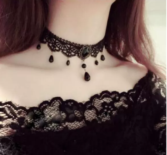 配饰女颈带宫廷哥特式辣妹颈链蕾丝项链choker锁骨链项圈复古（SC6621）