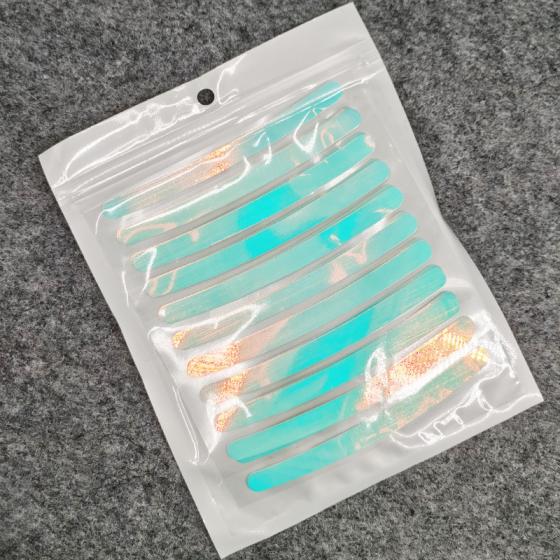 汽车轮毂反光贴电动自行车摩托车炫彩轮胎胶条警示贴纸轮装饰车贴（炫彩】夜光款