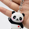 卡通熊猫钥匙扣可爱立体软胶熊猫公仔包包挂件情侣小挂饰活动礼品
