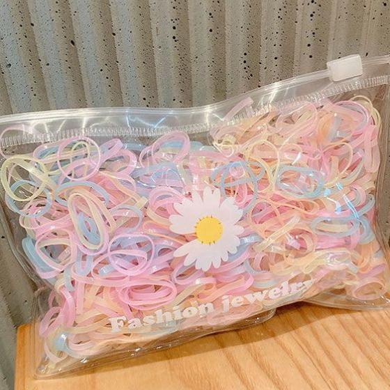 收纳盒装一次性女童宝宝橡皮筋 加厚不缠发儿童头绳黑色小发圈