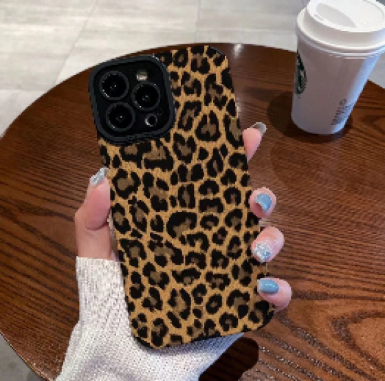 适用iPhone15ProMax苹果15手机壳11棕色豹纹XR max创意保护套（苹果16PROMAX）