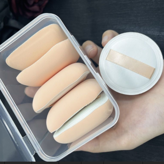 棉花糖粉扑气垫粉底液专用美妆蛋三角方形化妆扑海绵粉扑干湿两用(圆的五个装）