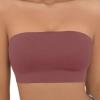 M紫色跨境热销无肩带抹胸防滑无痕大一字肩裹胸女小胸聚拢厂家现货供应